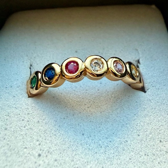 Pretty Bird Jewelry Jewelry - NWT Pretty Bird Jewelry gold plated multi colored eternity band size 6.5